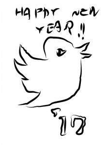 ツイッターに媚びた感じの鳥イラスト　酉年年賀状イラスト